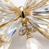 A golden crystal flower brooch is an elegant and retro accessory for women Application Scenario